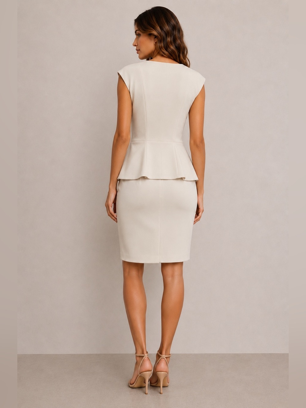 Ted Baker Janthum White Double-Zip Peplum Sheath Dress Size 2 - Picture 12 of 12